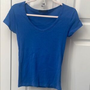 Brandy Melville Blue V-Neck Top